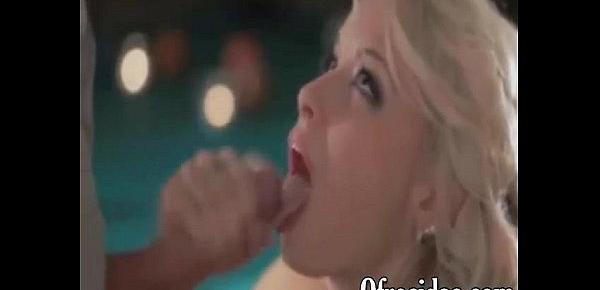  slutty blonde makes me a blowjob at home with husband and I cum in her cute hot girl sucking face